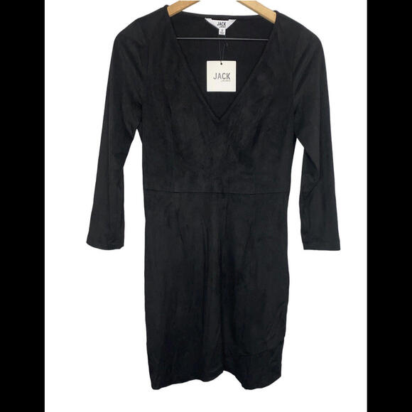 Jack By Bb Dakota Black Mini Dress Faux Leather Size Small - Picture 2 of 8